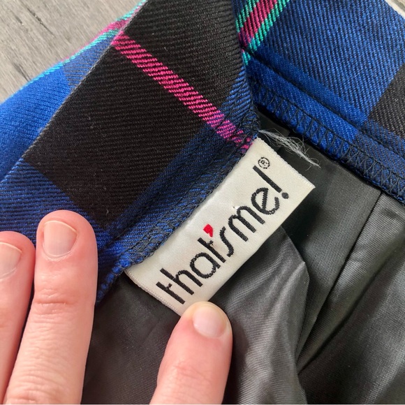 Vintage 1980s-90s That’s Me High Rise Plaid Fitted Mini Skirt Pencil Skirt - Picture 10 of 11
